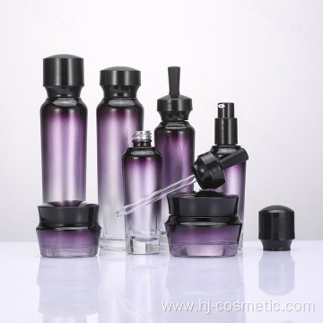 Wholesale High-grade mushroom shape Gradient purple cosmetics electroplating glass bottle/jars with good price